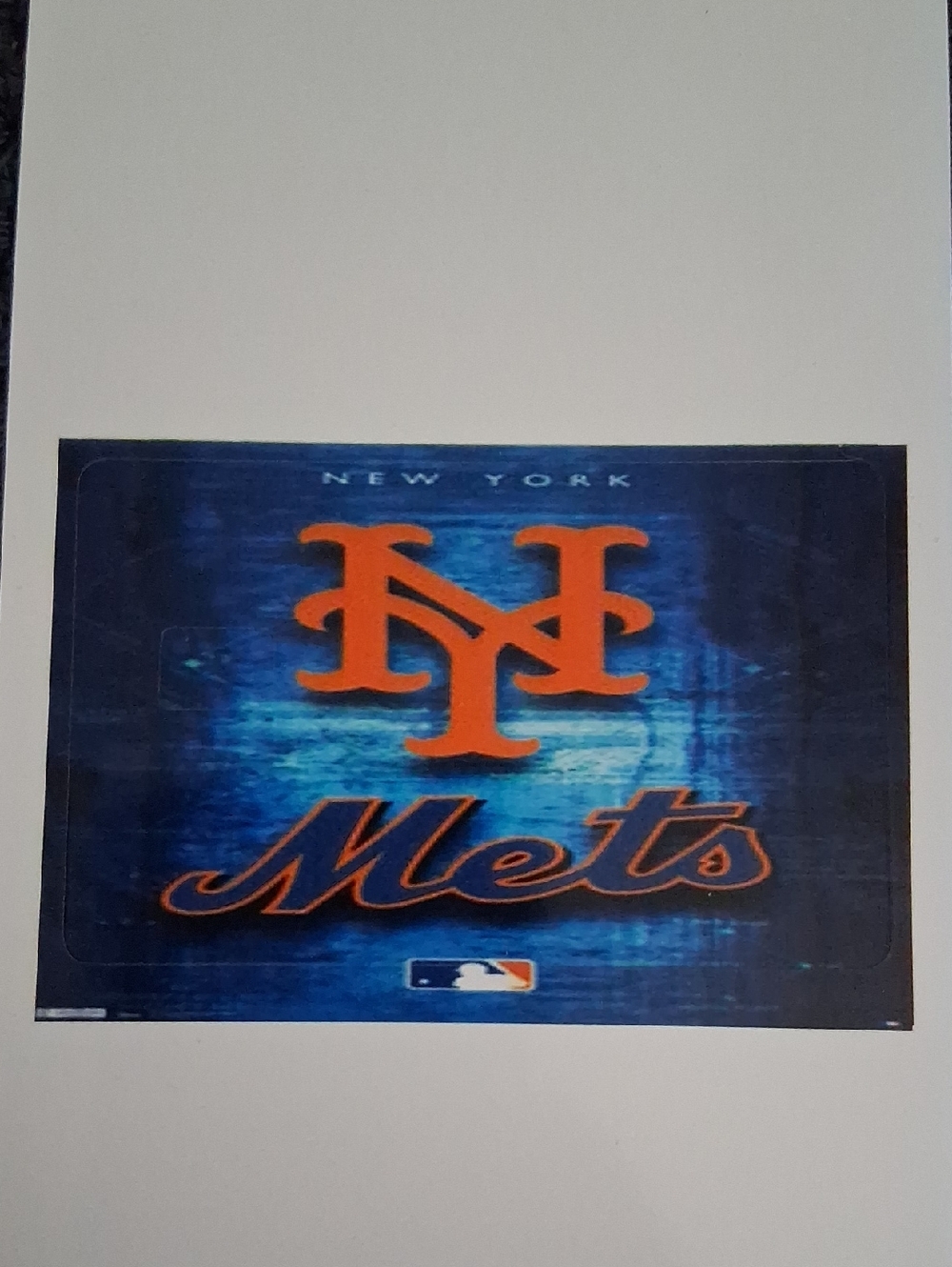 New York Mets Logo Plaque - Blue and Orange Debit Card Sticker